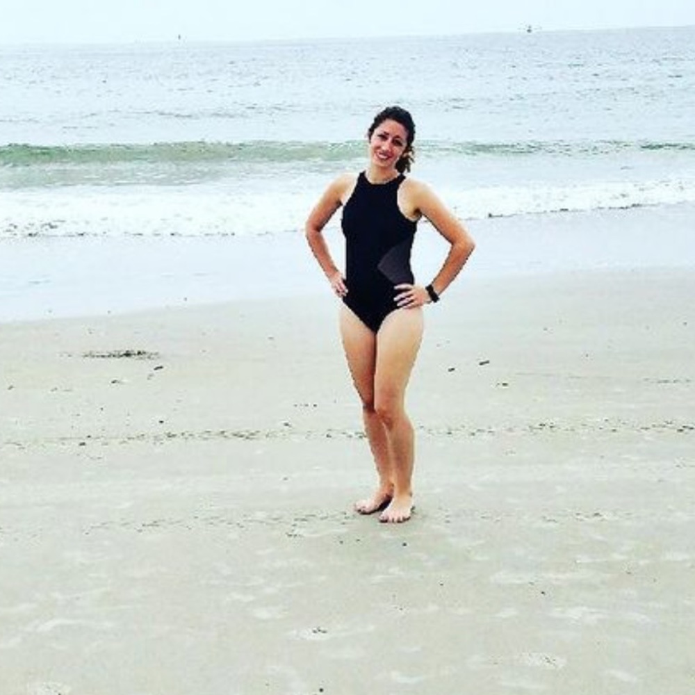BLACK High neck- Open back one piece Swimsuit